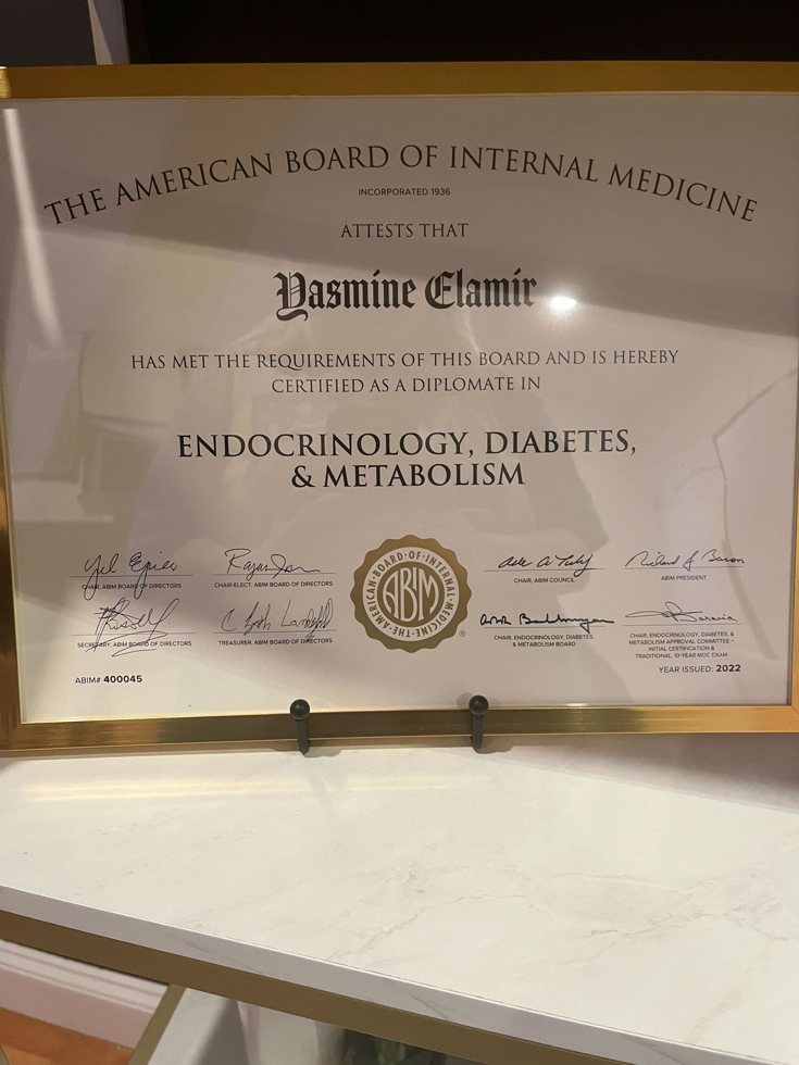 ABIM Endocrinology, Diabetes and Metabolism certificate